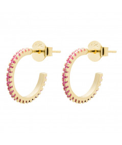 Aros Fucsia Rose Plata