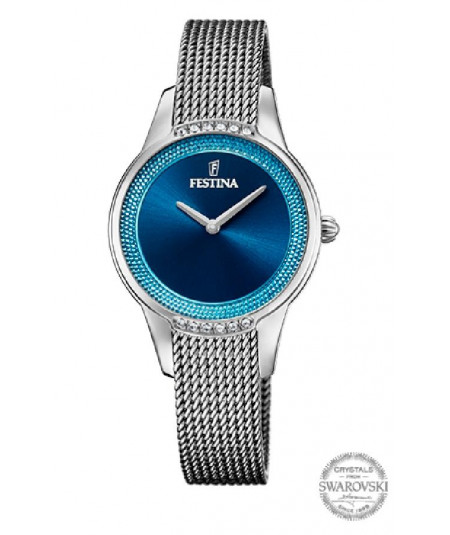 Reloj Festina Mujer F20506/2 Esfera azul correa malla milanesa azul