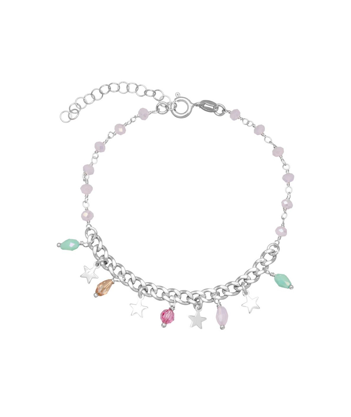 Pulsera Pink Life Plata