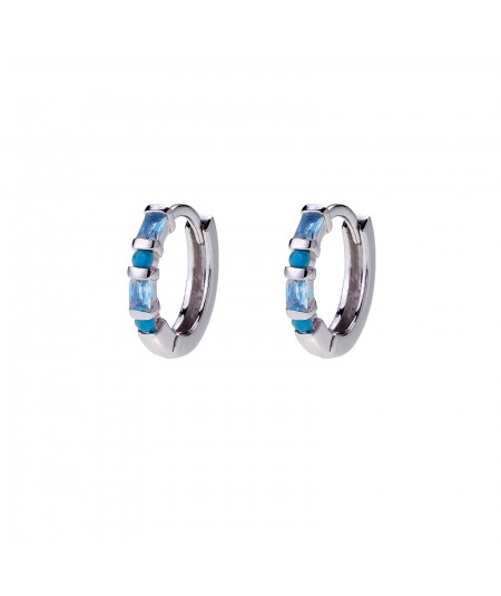 Pendientes Aros Pureza Azul Plata