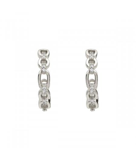 Pendientes Aro Cadena Plata