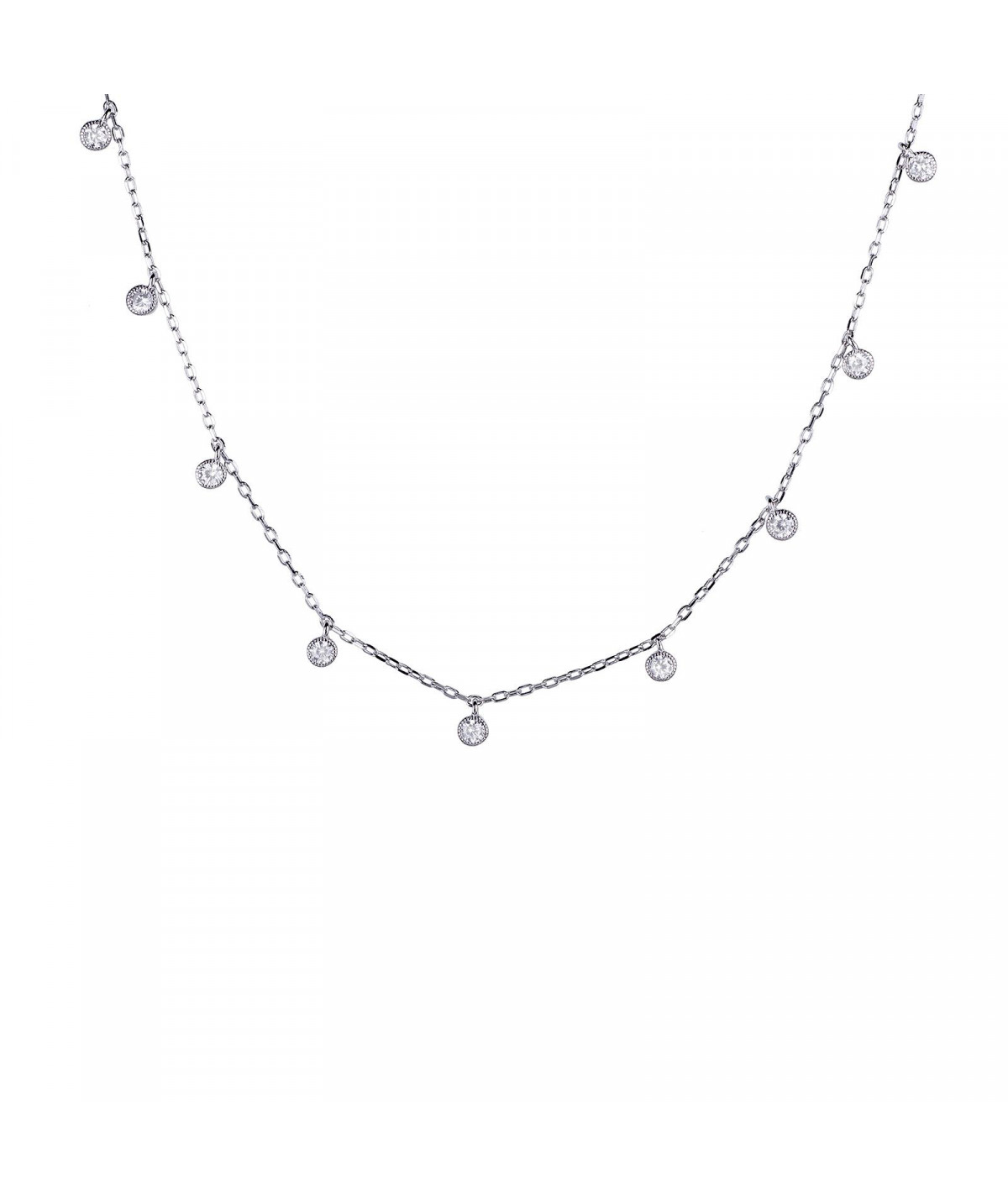 Collar Caricia Blanca Plata