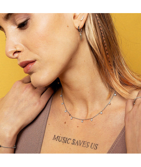 Collar Caricia Blanca Plata