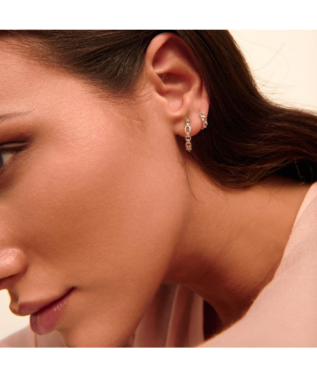 Pendientes Aro Cadena Plata