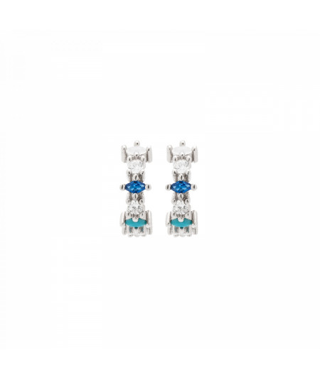 Pendientes Aro Universo Azul Plata