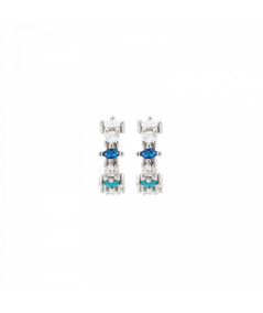 Pendientes Aro Universo Azul Plata