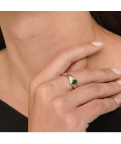 Anillo Rayo de Luz Esmeralda Plata