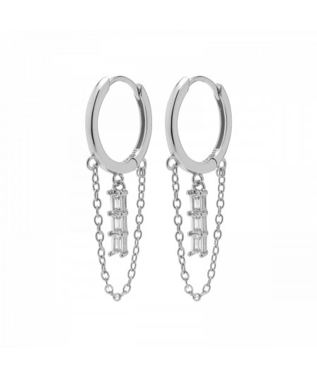 Pendientes Aro Fantasía Plata