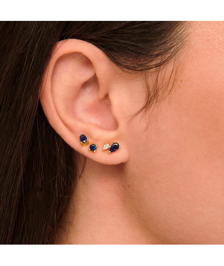 Pendientes Rayo de Luz Azul Plata