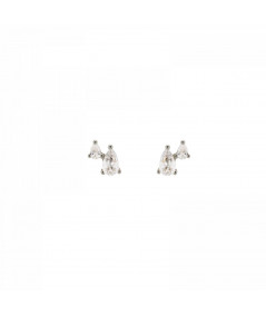 Pendientes Rayo de Luz Blanco Plata