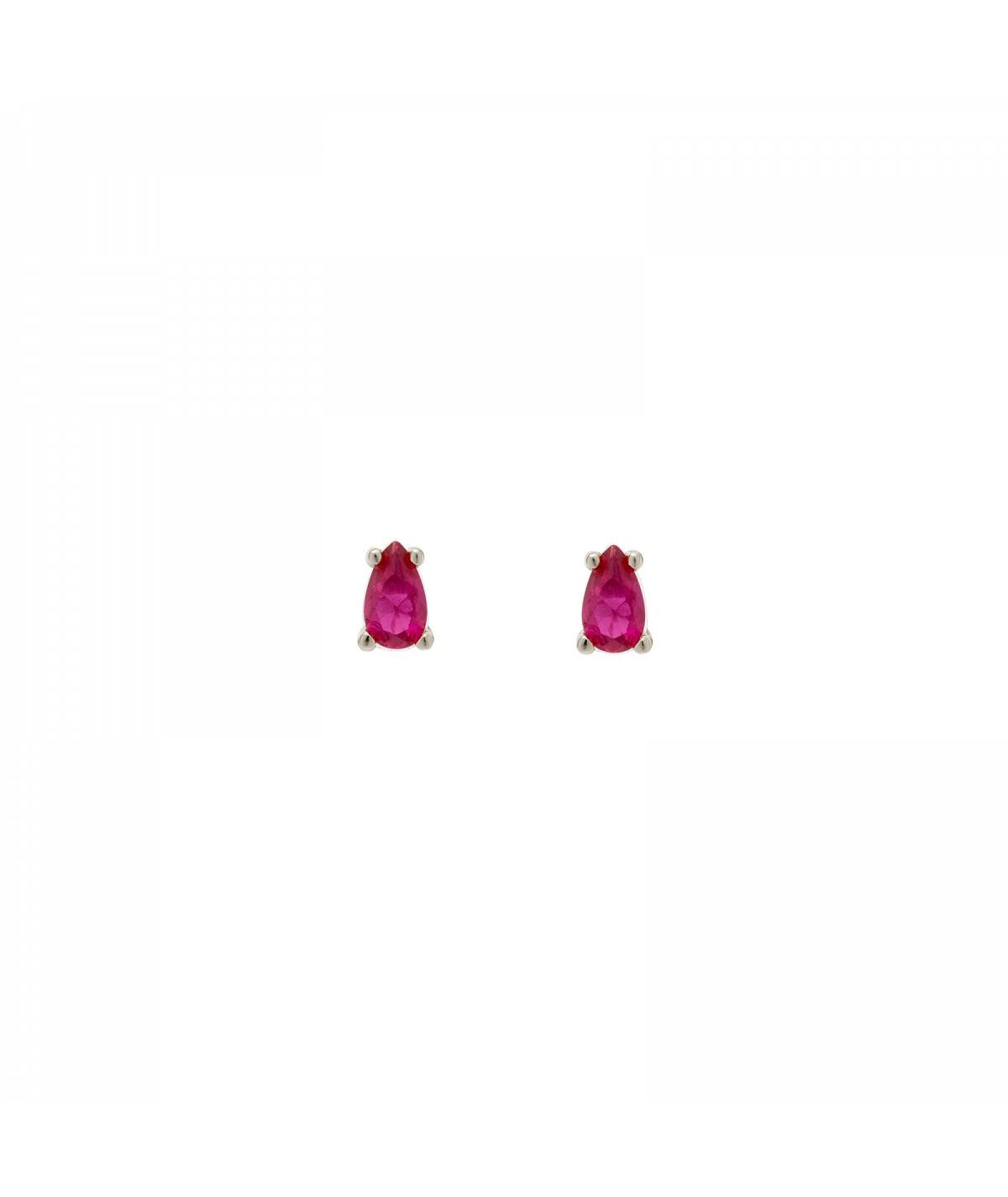 Pendientes Vibración Rubí Plata