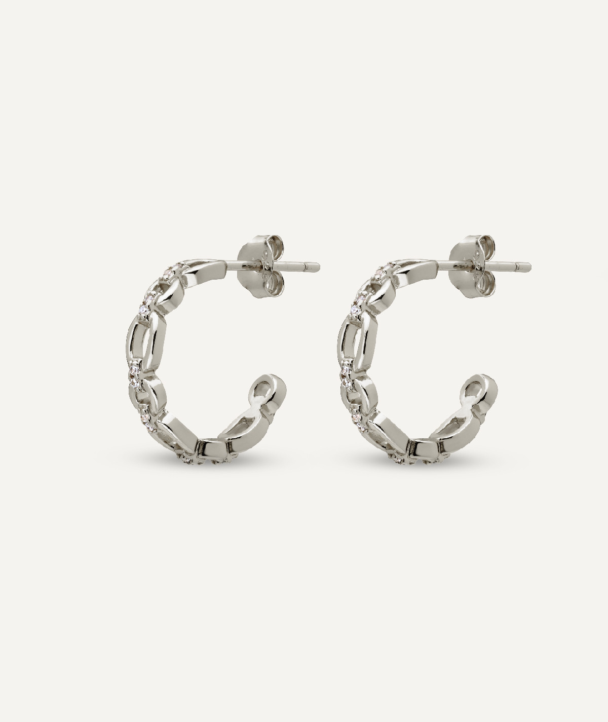 Pendientes Aro Cadena Plata