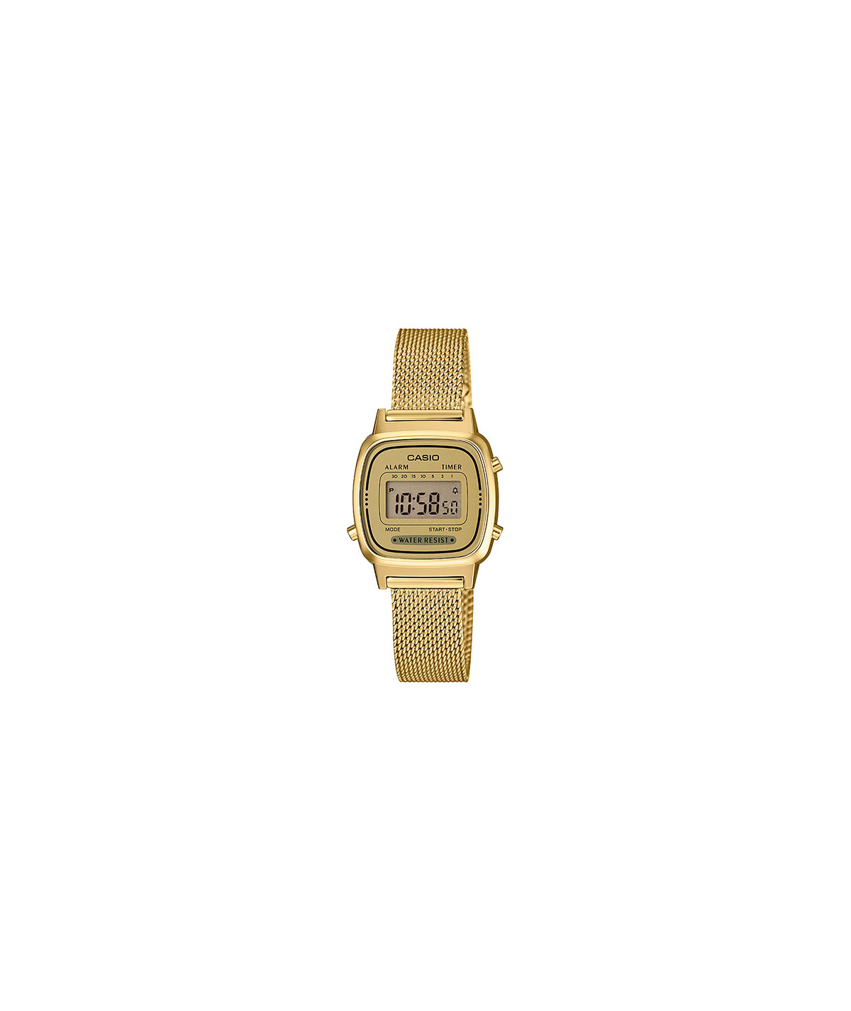 Reloj De Pulsera Casio La-670 Digital Para Mujer Color Dorado