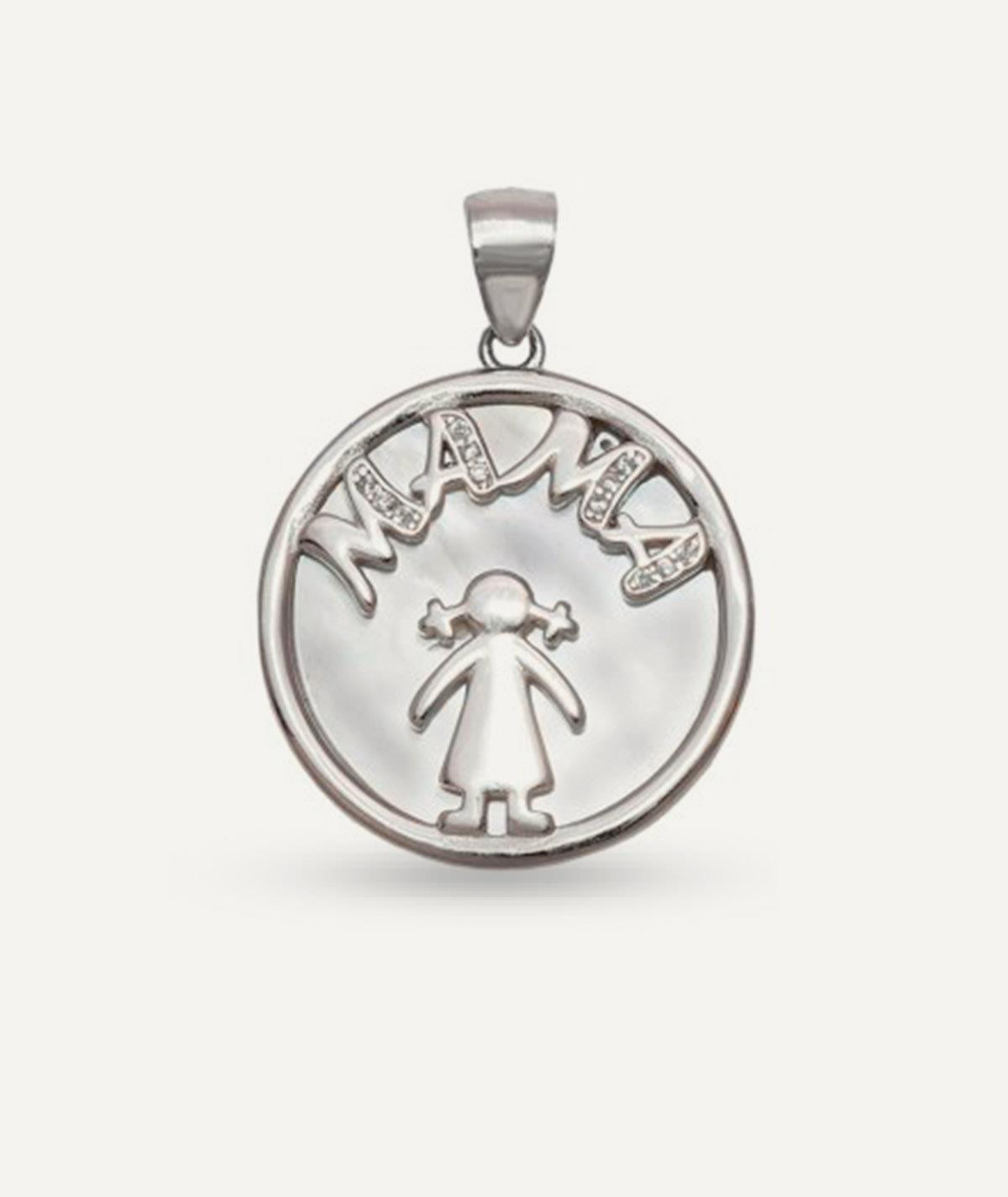 Colgante Mamá Dulce Niña Plata