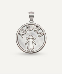 Colgante Mamá Dulce Niña Plata