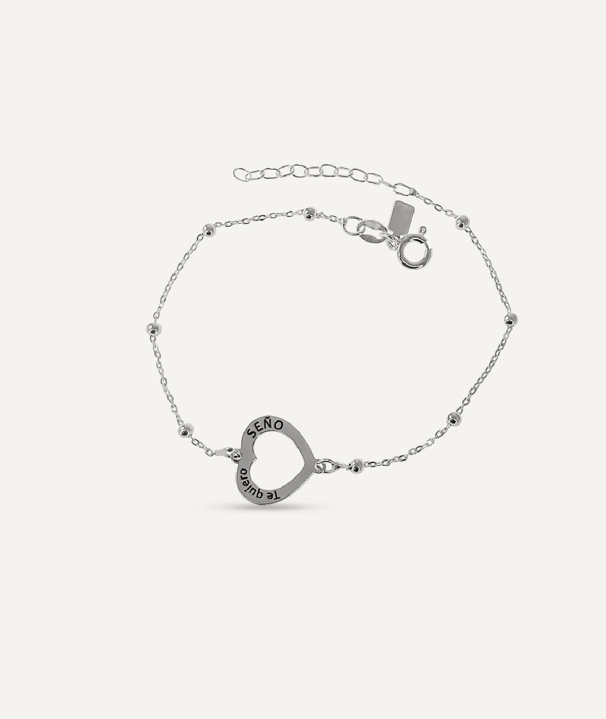 Pulsera Seño Corazón Plata