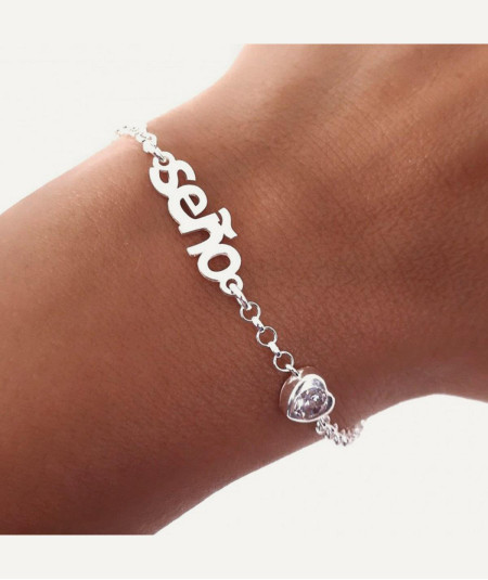 Pulsera Seño Corazón Plata