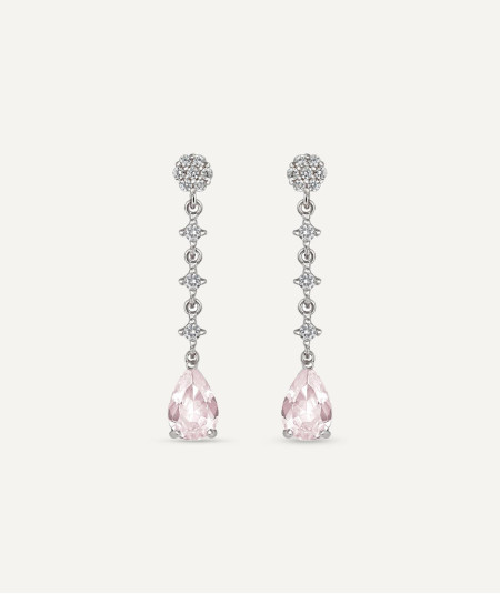 Pendientes Ceremonia Rosa Plata