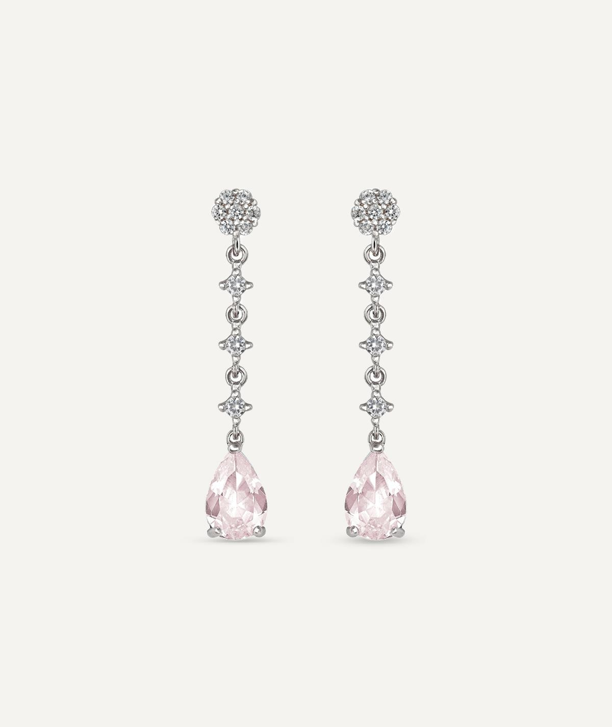 Pendientes Ceremonia Rosa Plata