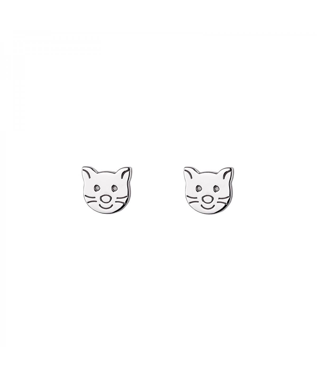 Pendientes Gatito Plata