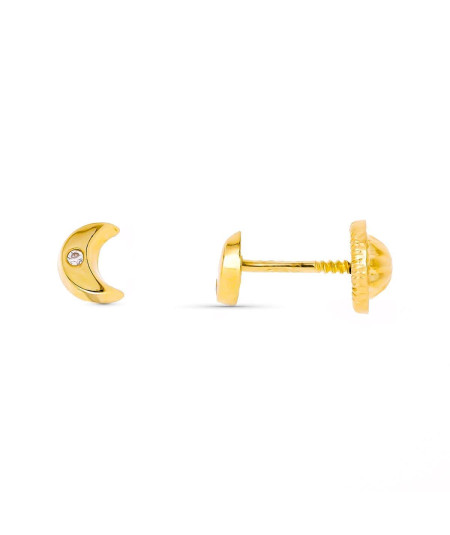 Pendientes Oro 18K Luna