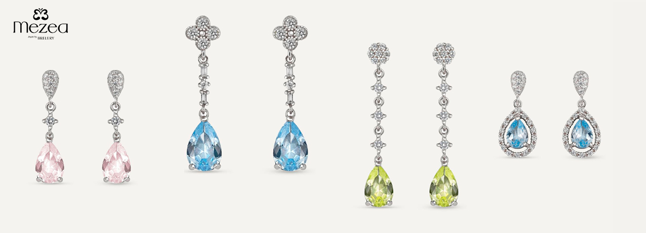 Pendientes de boda con color - Mezea by Brelery