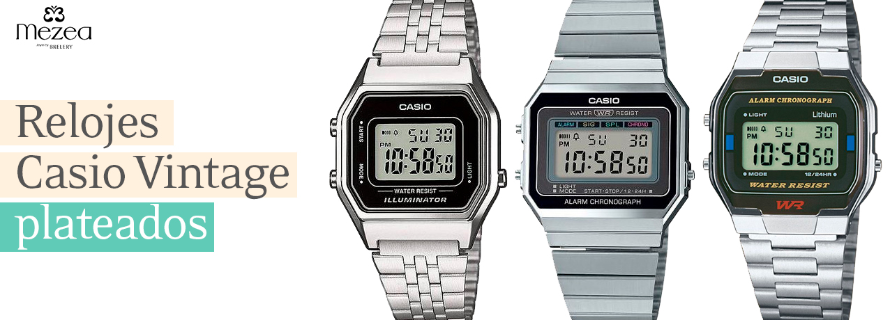 Relojes Vintage Casio Plateados